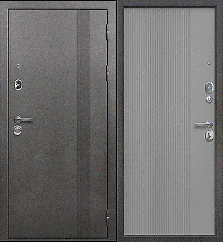 GP-00099827 Дверь входная ТД 9 см Вертикаль 2050х960 R (правая) Серая