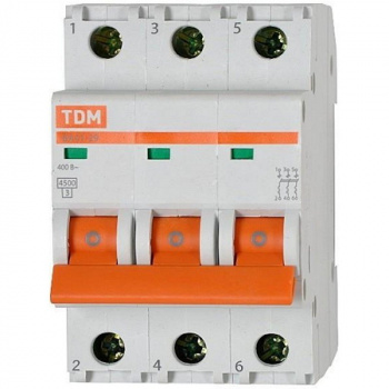 Автоматический выключатель  3р-32а 4,5кА х-ка С ВА47-29 TDM