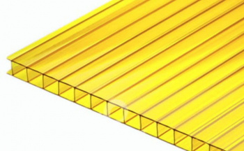 Поликарбонат сотовый 6мм 2,1х6м желтый (0,78кг/м2)