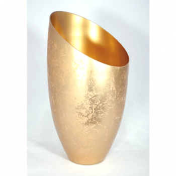Ваза Золото-1 Малага  малая декоративная со скошенным краем h-245*175; d-13,5см