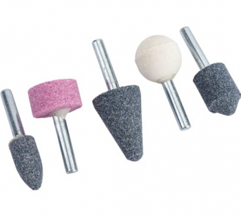Набор шлифовальных камней оксид алюминия, хвостовик 3мм, 12х12, 14х14, 11х21, 12х20, 12х15, 5шт, уп