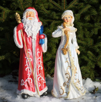 Елка объемная "Дед Мороз и Снегурочка", 32 х 33,5 см 