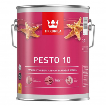 Эмаль алкидная Tikkurila Pesto 10 матовая база С бесцветная 2,7л