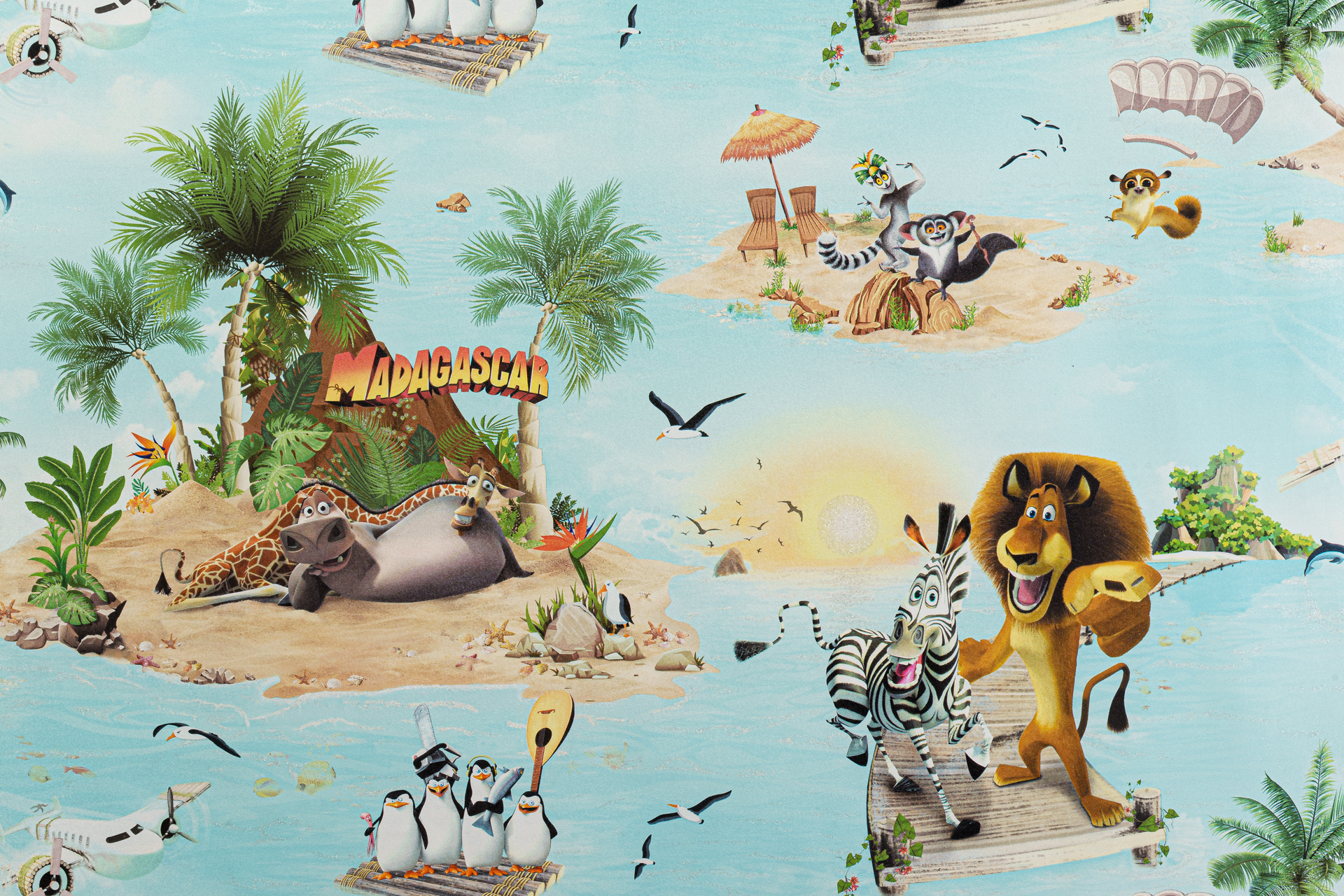 10979-01 Обои флизелиновые Африка мотив голубой 1,06×10м