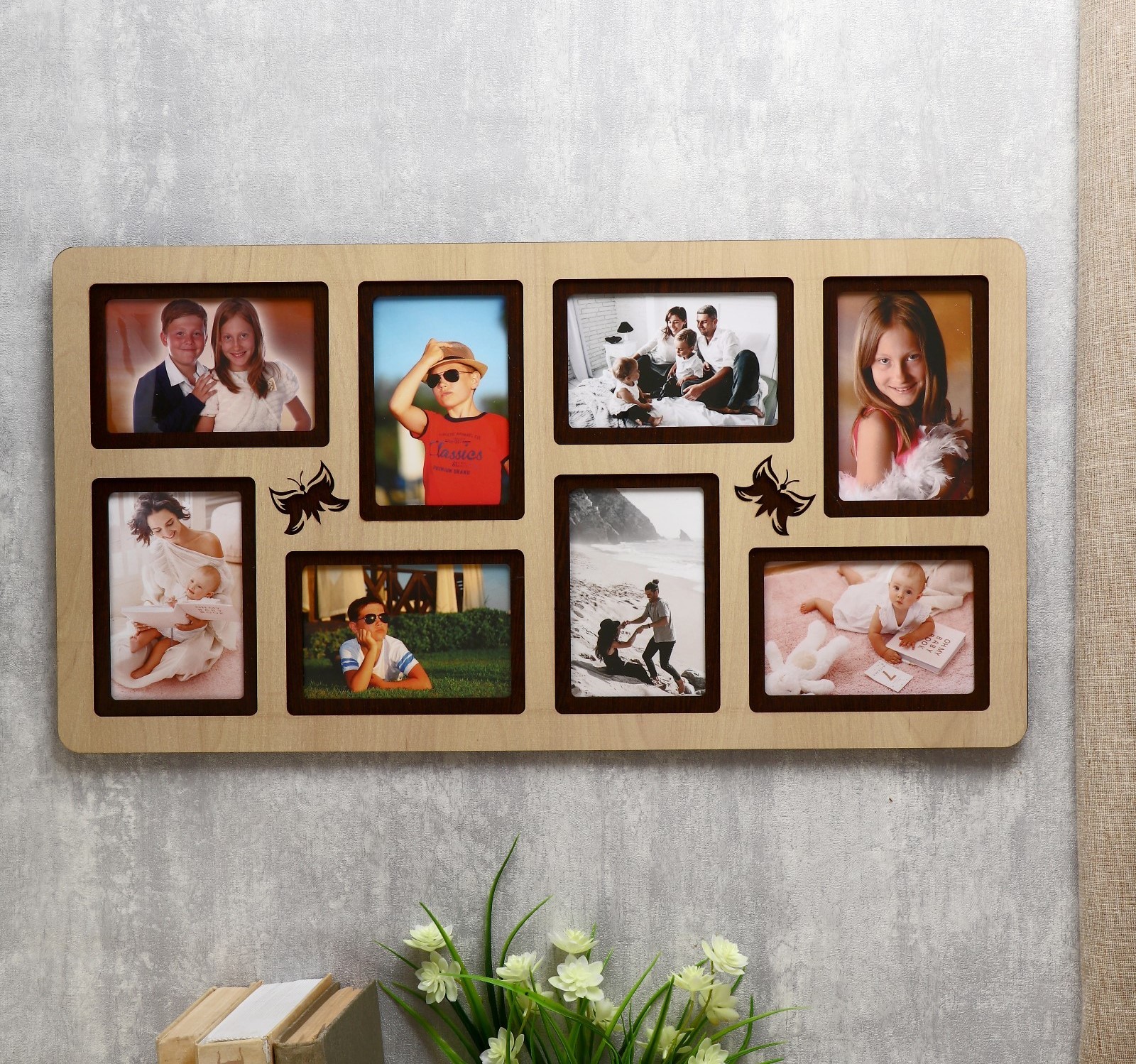 4625848 Фоторамка ХДФ на 8 фото 10x15 см. цвет бежевый