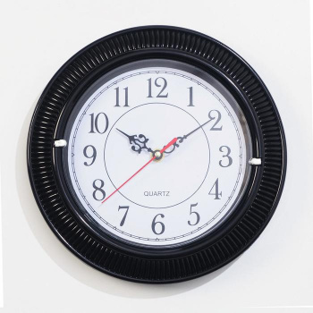 Часы настенные круглые "Номи", d=26 см,цвет:чёрный