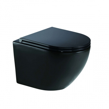 Унитаз подвесной "Гектор" (Ш-360мм, Г-360мм, В-360мм) черный, с сиденьем микролифт
