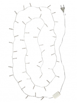 Электрогирлянда  Нить на 48 LED ламп, длина 265 cм, напряжение 220 B, мощность 6 теплый белый, 1 реж