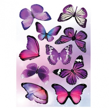 Набор наклеек "Бабочки Ультрафиолет" S 23*36