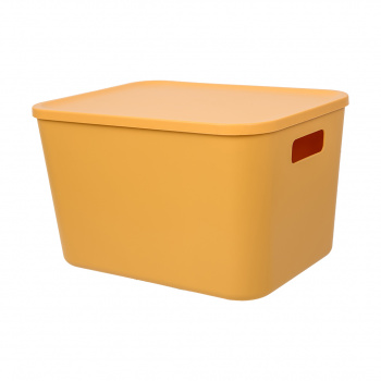 Корзина пластиковая для хранения "Оптима", Д325 Ш245 В200, желтый 