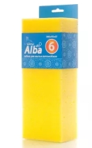 Губка для мытья а/м "Kolibriya" Alba- 6  Кирпич,   240х95х63мм