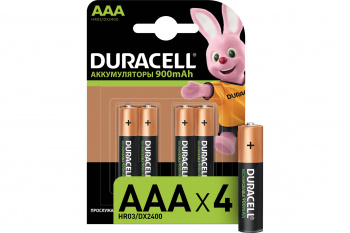 Аккумуляторы  Duracell HR03-4BL 850mAh/900mAh предзаряженные