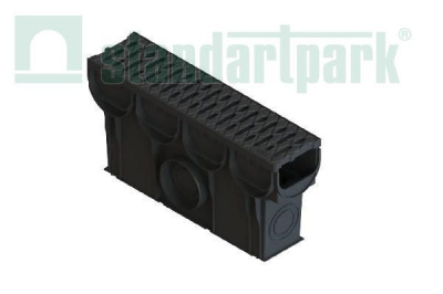 0888081 Пескоуловитель Polymax S'park 500x133x250 мм DN100 решетка пластиковая