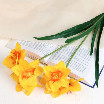 Цветы искусственные "Нарцисс" жёлтый 60 см