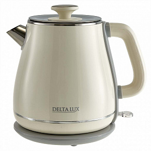 Чайник  DELTA LUX DE-1019 двойной корпус, 1,8 л, 2200Вт,белый