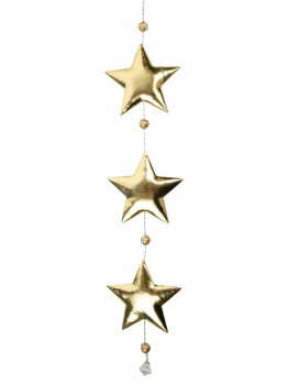 Новогодняя гирлянда Три золотистые звездочки из полиуретана / 10,5x1,5x50см арт.81440