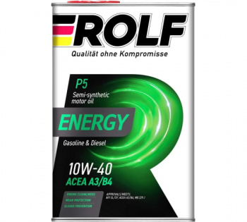 Масло моторное полусинтетическое, ROLF Energy SAE 10W-40, API SL/CF, 4L