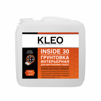Грунтовка интерьерная для внутренних работ KLEO INSIDE 30, 3кг