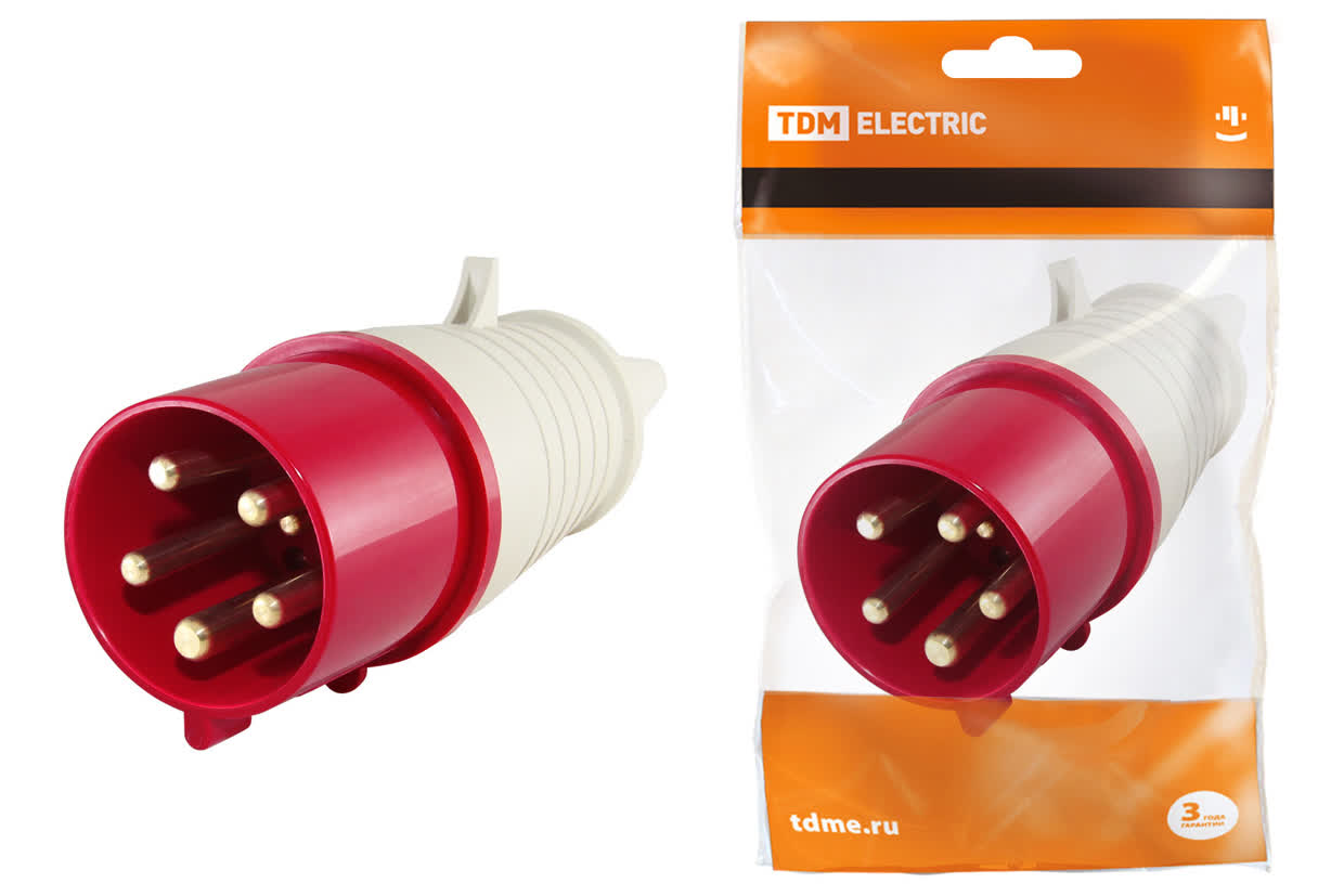 SQ0601-0003 Вилка 015 3Р+РЕ+N 16А 380В IP44 TDM