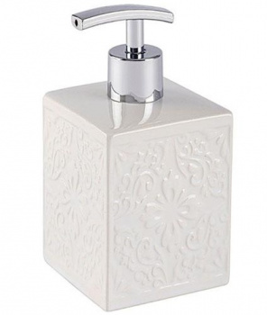 Дозатор для жидкого мыла настольный керамика, белый, VENICE