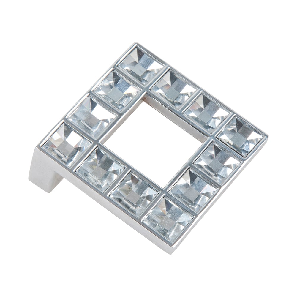 ACR17 Ручка-кнопка с кристаллами, Д50 Ш50 В20, хром