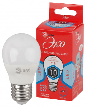 Лампа светодиодная  ЭРА ECO LED P45-10W-840-E27