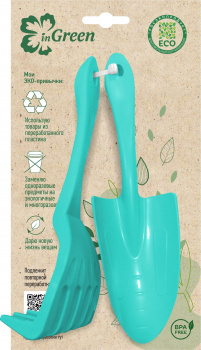 Набор сад.инструментов InGreen for Green Republic грабельки и лопатка для пересадки голубой жасмин