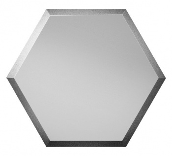 Плитка зеркальная серебряная Сота с фацетом 10мм 250х216 мм