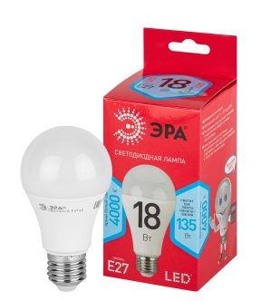 Лампа светодиодная ЭРА RED LINE LED A65-18W-840-E27 R 18Вт груша нейтральный белый свeт Е27