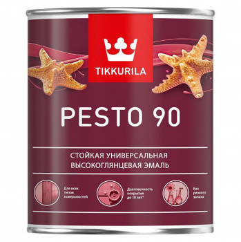 Эмаль алкидная Tikkurila Pesto 90 высокоглянцевая база С бесцветный 0,9л