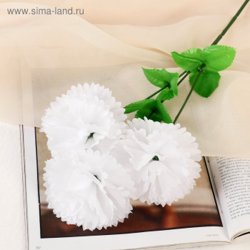 Цветы искусственные "Гвоздика трио" 11х58 см, белый       