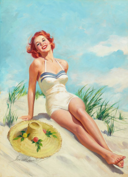 Постер "Девушка на пляже" 45х60х2.7см