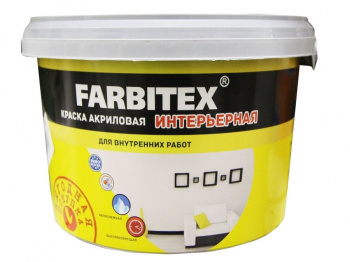 Краска "FARBITEX" акриловая интерьерная, 13кг