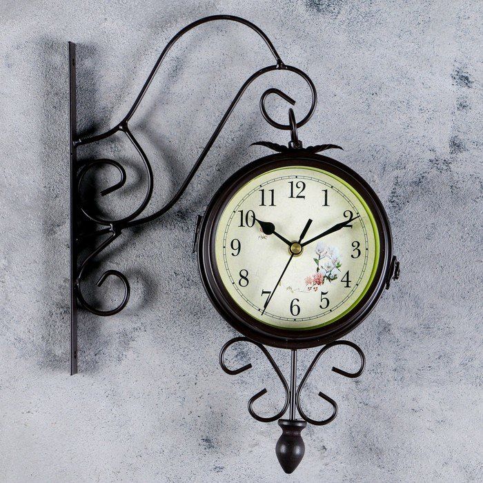 834720 Часы настенные двойные, садовые Весеннее настроение, d 14.5 см