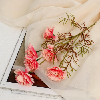 Цветы искусственные "Гвоздика кустовая" d-6 см 59 см, розовый 