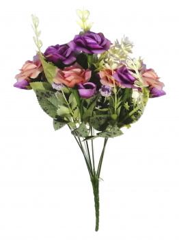 Цветок искусст  Разноцветные розы (полипропилен, полиэстер 38x28x20см
