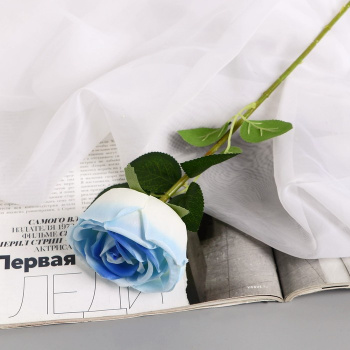 Цветы искусственные "Роза Вивальди" d-7 50 см, бело-голубой 