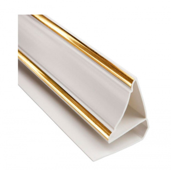Планка потолочная ПВХ белый с золотом 2,7м.