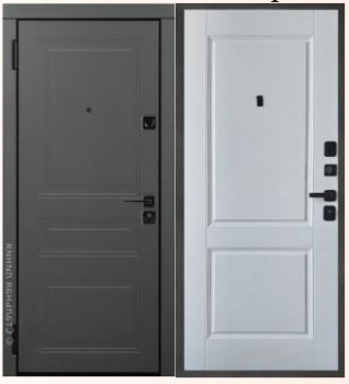 Блок дверной металл Страж 3К Классика 2050*860 L левая (Лофт черный/Силк Сноу)