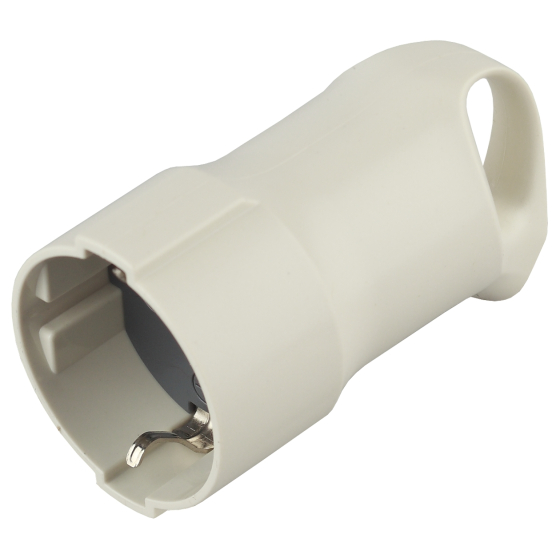 Б0019187 Розетка кабельная c-з 16A с кольцом непрямой ввод белая R3 ЭРА