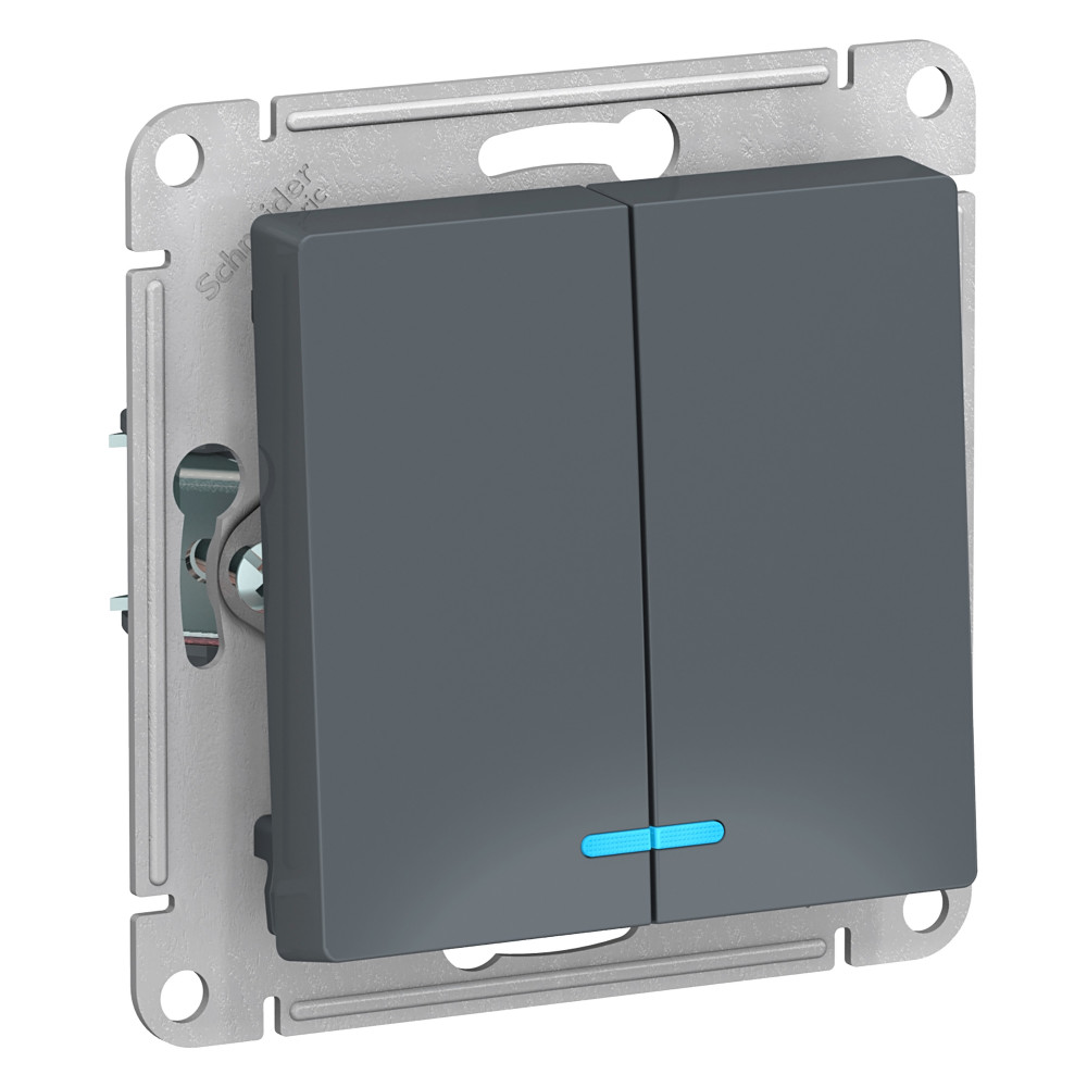 ATN000753 AtlasDesign грифель Выключатель СП 2кл. с подсветкой сх.5а 10АХ механизм SchE