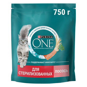 Корм сухой Purina ONE для стерилизованных кошек Лосось 750г