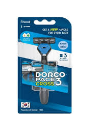 Станки д/бритья многоразовые муж. Dorco Pace CROSS3 (3лез.)+5 кассет