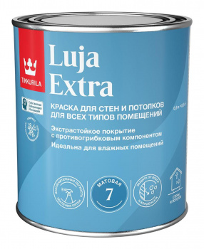 Краска моющая экстра-стойкая Tikkurila Luja Extra матовая база С бесцветная 0,9л