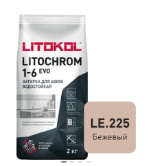Затирка LITOCHROM 1-6 EVO LE 225 цвет:бежевый 2кг 
