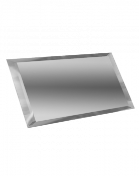Плитка прямоугольная зеркальная серебряная с фацетом 10мм 120х480 мм