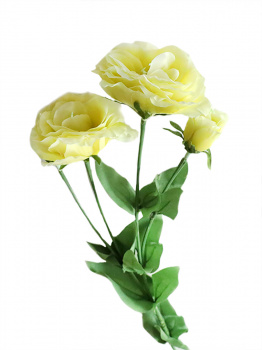 Букет искусственных цветов Желтая Эустома из ткани  67х14х10см 