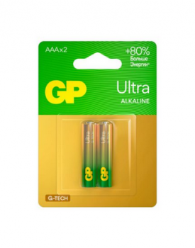 Батарейка GP ULTRA G-Tech LR03 AAA BL2 Alkaline 1.5V 2шт. уп.