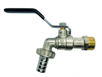 Кран шаровой водоразборный TIM усиленный DN-15 Н, руч (M1/2"), никел