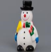Игрушка-пищалка WOGY д/собак новогодняя Снеговик 10.5х8х6см